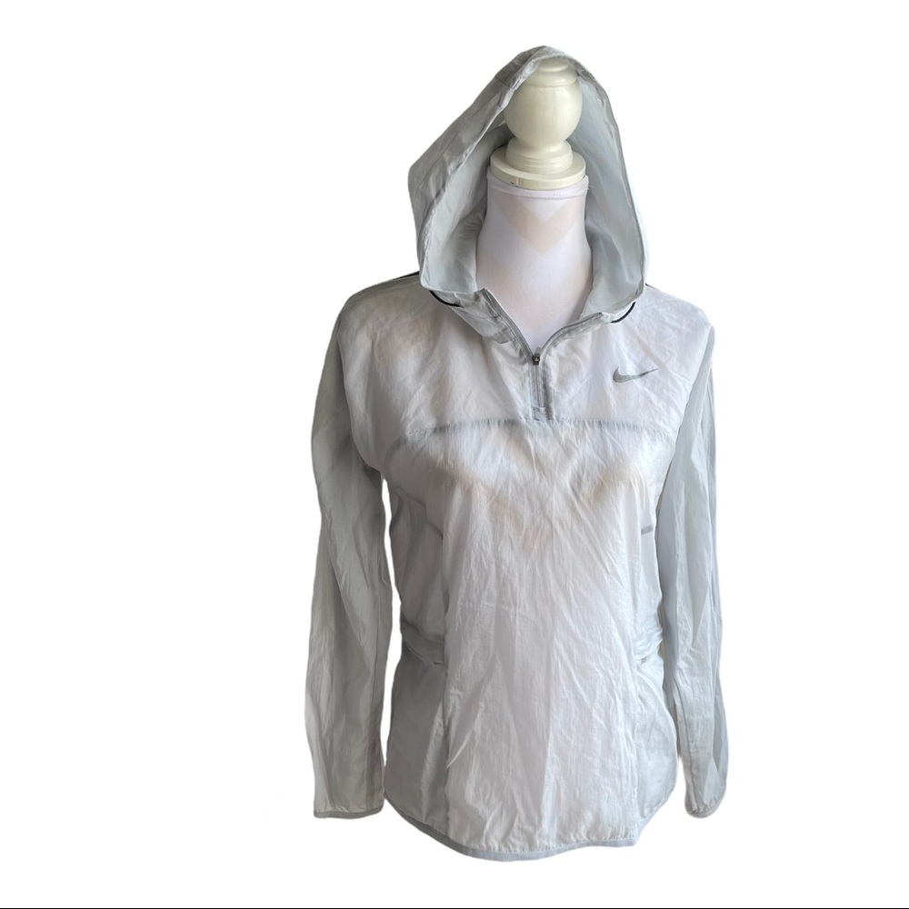 Nike Transparent Woven Running Jacket Hooded Packable Windbreaker Small Gorpcore